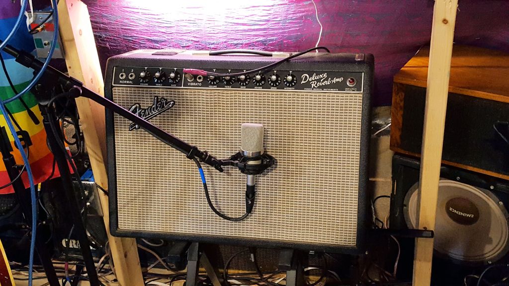 This is an original Fender Deluxe Reverb Amp, and although it was made after CBS purchased Fender in 1968, it was built before CBS changed the design a componentry of the classic amplifier. This is evident in the black front panel with white lettering that Fender used before CBS changed the panel to silver with blue letters.